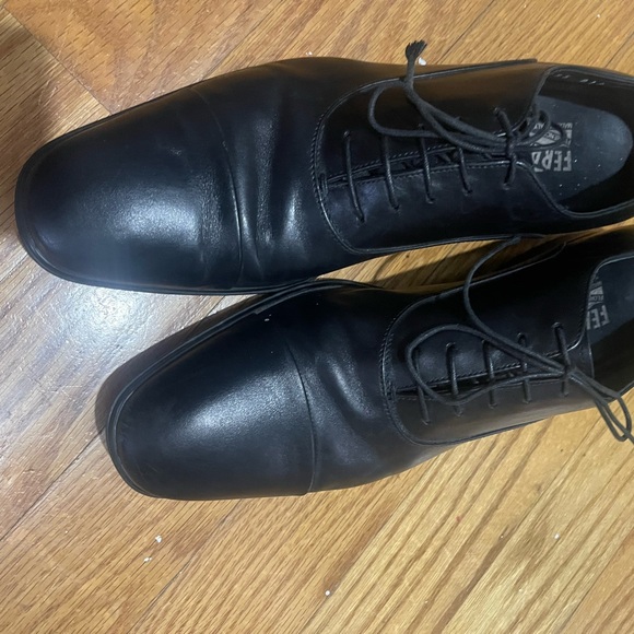 Salvatore Ferragamo Classic Black Cap-Toe Lace-Up Shoes Sz 11 D main image 12